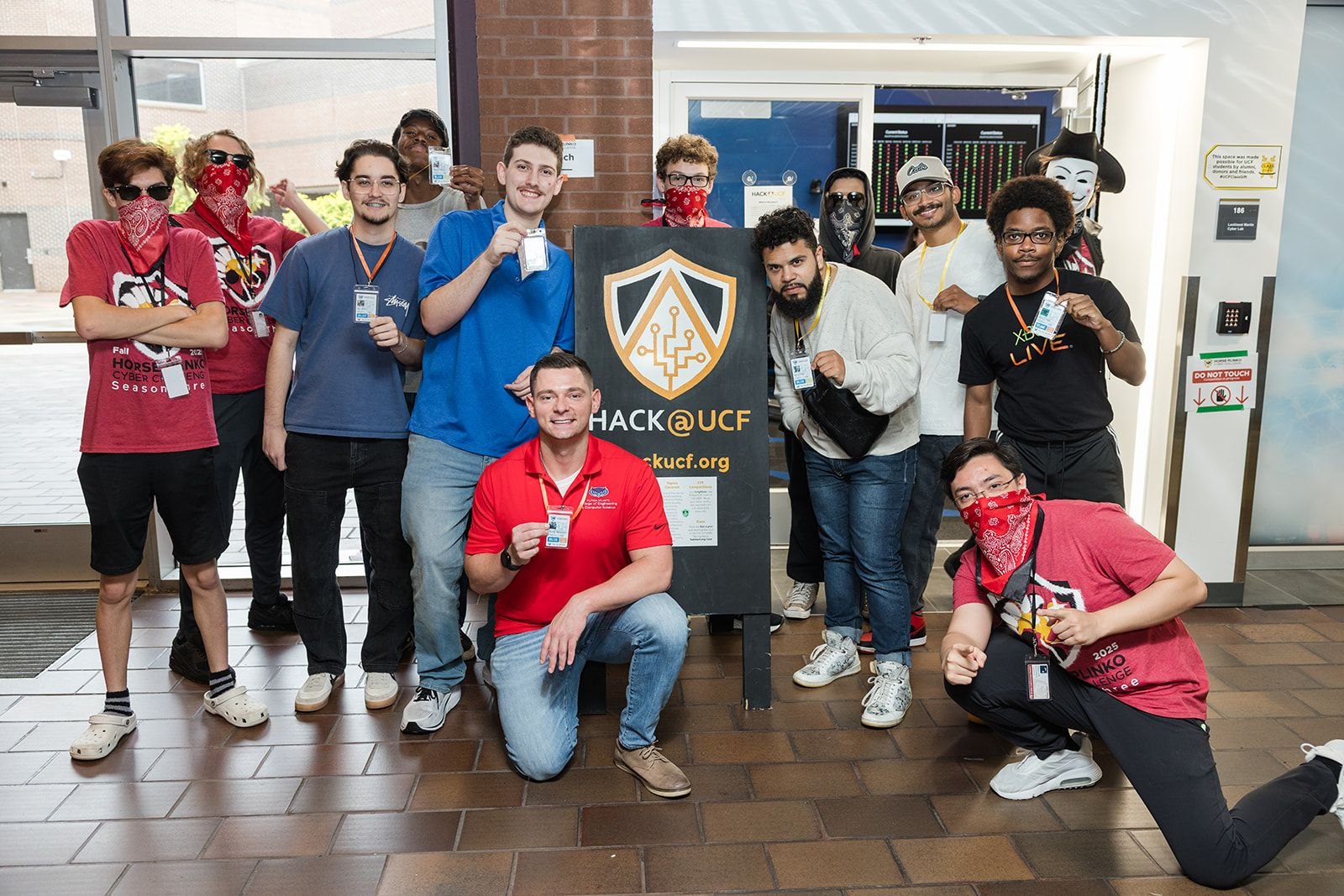 The team at UCF's Horse Plinko Cyber Challenge with the HACK@UCF crew